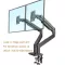 NB G32 อลูมิเนียมอัลลอยด์ 22 "-32" dual LCD LED monitor mount gas spring arm full motion monitor รองรับน้ำหนัก 3-15 กก.