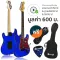 SQOE Electric guitar Strat 22 Frett Pickup HSS SEST230 Blue Metallic + Free Carry & Bag & Jack Strap & Guitar