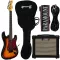 SQOE Electric Guitar Strat HSS SEST230 + guitar equipment Guitar bag & electric guitar amplifier & jack cable & sash