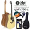 HUN 3SD, 41 -inch acoustic guitar, roof, topped, rosewood/sapol wood + use D'Addario ** Chromium knob with cover ** + SET 3