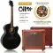PARAMOUNT SQ-JLE BLACK 42-inch electric guitar, jumbo shape, concave neck, spruce/linden + airy amp