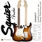 Fender® Squier Affinity Strat LRL กีตาร์ไฟฟ้า 21 เฟรต ไม้ป๊อปลาร์ ปิ๊กอัพซิงเกิ้ลคอยล์ คอดำ รุ่นปี 2022 + แถมฟรีคันโยก ** ประกันศูนย์ 1 ปี **