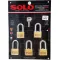 Solo key system, key system 4507 SQ 40 mm, 5 long rings per set