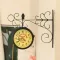 Wrought iron clock Two retro watch Bar Cafe TH34185