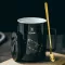 Luxury Marble Pattern Ceramic Mugs Gold Plating Constellation Couple Morning Mug Milk Coffee Tea Breakfast Creative Cup
