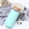 550ml Water Bottle Glass Bottle Water Cup Straw Wooden Lid Straw Cup Bamboo Cover Anti-Scalding Silicone Sleeve Mug