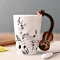 Novelty Guitar Ceramic Cup Personality Note Milk/Juice/Lemon/Coffee Mug Tea Cup Home/Office Drinkware