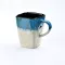 Creative Flow Glaze Square Mug With Spoon And Lid Retro Tea Cup Household Matte Color Ceramic Milk Water Cup