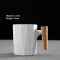 Creative Nordic Minimalist Ceramic Capacity Coffee Mug with Wooden Handle Office Water Tea Cup Milk Milk Drinkware