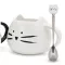 Ceramic Cute Cat Mugs With Spoon Coffee Tea Milk Animal With Handle 400ml Drinkware Nice S