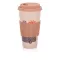 Reusable Coffee Cup Bamboo Fiber Tea Cup Health Drink Water Multi-Function With Lid Non-Slip Silicone Set Graffiti Cup