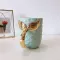 Beauty Handle Large Capacity Tea Milk Cup Creative Pearl Glaze Gold Coffee Mug Drinkware 300ml