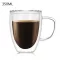 1PC Double Wall Glass Coffee/Tea Cup Mugs Beer Coffee Cups Handmade Healthy Drink Mug Tea Mugs Transparent Drinkware