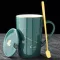 420ml Ity Constellation Ceramic Mug Dark Green Bone China Lemon Cup Household Coffee Cup Box Lovers Cup Office Mug