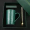 420ml Constellation Ceramic Mug Dark Green Bone China Lemon Cup Household Coffee Cup Box Lovers Cup Office Mug