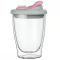 Modern And Double-Layer Glass Cup Creative Transparent Anti-Scalding Mugs Office Cup With Lid