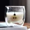 1x Creative Cute Bear Double-Layer Coffee Mug Double Glass Carton Animal Milk Glass Lady Cute