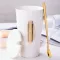 Creative Nordic Ceramic Cup Large Capacity Boy Cup with Cover Spoon Coffee Personality Home Couple Cup