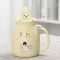 500ml Ceramics Cat Mug with Lid and Spoon and Spoon Handle Cute Cat Mug Coffee Milk Tea Mugs Breakfast Cup Drinkware Novelty s