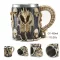 Retro Dragon Resin Stainless Beer Mug Skull Knight Tankard Halloween Coffee Cup Creative Viking Tea Mug Pub Bar Decoration