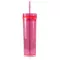 16OZ Color Changing Cup Double-Layer Plastic Straw with Cover Acrylic Straight Cup Travel Water Cup Tumbler Wedding