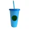 473ml/700ml/710ml Color Changing Coffee Cup with LOD with Logo Straw Cup Reusable Cups Plastic Tumbler Matte Plastic Cup