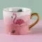 Marble Coffee Mug New Nordic Style Ins Cute Milk Tea Cup Ceramic Floral Leaf Travel Mug 350ml