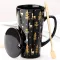 Oussirro 500ml Couple Cup Ceramic Coffee Mug with Spoon an Cover Creative Valentine's Day Wedding Birthday Coffee Cups