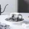 Creative Coffee Mug with Tray Cup Plating Mirror Reflection Cup Mug Ceramic Coffee Cup and Set Travel Stirer Funny Mugs