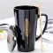 Ceramic Coffee Mug with LID and Spoon and Spoon Creative Large Tea Cup Breakfast Milk Milk Milk Milk Home Drinkware Lovers Wedding