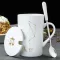 Creative Personality Ceramic Cup Mug with Lid Spoon Coffee Cup Cup Cups Men and Women Cup Customization