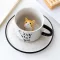 Creative Ce rate Mug with Spoon Tray Cute Cat Relief Coffee Milk Tea Handle Porcelain Cup Water Cup Novelty S