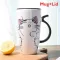 CUT CAT CAT CRAMICS COFFEE MUG WITH LID LARGE CAPICITY AMAGS DRINKWARE COFFEE MILK TEA CUPS NOVELTY S