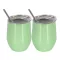2pcs/set Portable Stainless Steel Mug Wine Glass Beer Wine Cup Tumbler Sippy Cup With Lidstrawcleaning Brush Tea Milk