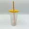 Confetti Plastic Color Coffee Mug Color Changing Water Temperature Sensing Color Changing Straw Cup Kitchen Dining Supplies