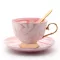 Light Luxury Style Edged Ceramic Marble Coffee Cup Saucer Set Wedding Couple Cup Office Afternoon Tea Black Tea Cup
