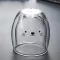40 Scald Cartoon Lovely Double Glass Milk Coffee Cup with Round Mouth Thermal Mugs Coffee Cups Double Bottom