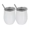 2pcs/set Portable Stainless Steel Mug Wine Glass Beer Wine Cup Tumbler Sippy Cup With Lidstrawcleaning Brush Coffee Tea