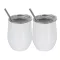 2PCS/SET Portable Stainless Steel Mug Wine Glass Beer Wine Cup Tumbler Sippy Cup with Lidstrawcleaning Brush Coffee Tea