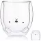 3d 2-Tier Coffee Mug Lovely Panda Bear Cat Cute Duck Shaped Double Wall Glass Cup Resistant Wine Tea Milk Juice