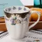 Europe Bone China Mugs Large Capacity 420ml Creative Pastoral Flower Tea Cup Office Milk Mug Ceramic Home Drinkware