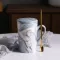 EWAYS NATURAL MARBLE 12 Consted Ceramic Pink Zodiac Mug with Lid Coffee Mugs Creative Personality Cup Lead-Free