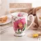 Bone China Water Mug Office Water Ceramic With Lid Spoon Flower Breakfast Milk Coffee Cup Porcelain Europe Style 320ml