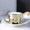 Creative Coffee Mug With Tray Cup Plating Mirror Reflection Cup Mug Ceramic Coffee Cup And Saucer Set Travel Stirrer Funny Mugs