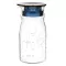 IWAKI KBT2893 -BL Water bottle with 600 ml. - Blue, Japanese glass, clear and very light water.