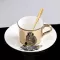 New Leopard Anamorphic Cup Mirror Reflection Cup Zebra Elk Coffee Cup with Plate