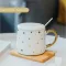 Luxury Ceramic Geometric Plaid Polka Dot Pattern Coffee Mug Gold Breakfast Milk Water Cup Drinkware Couple Creative S