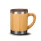 300ml Bamboo Tea Coffee Mug Portable Water Cup Tea Mug Steel Coffee Travel Mug With Leak-Proof Cover For Office Home