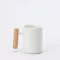 Pure Color Nordic Style Mug Creative Office Water Cup with Lid Spoon Milk Coffee Cup Wooden Handle Ceramic Mug