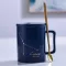 Oussirro 360ml Ceramic Coffee Mugs Constellation Theme Lucky Mug With Lid And Spoon For Friends